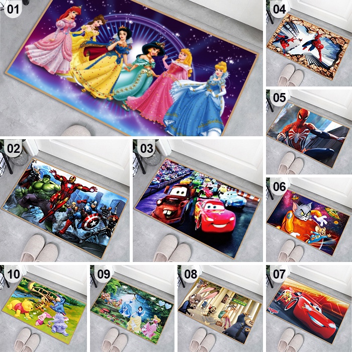 COD - DD-2 - Keset Lantai Anti Slip - Keset Microfiber Tebal Halus - Keset Anti Slip Karakter Cartoo