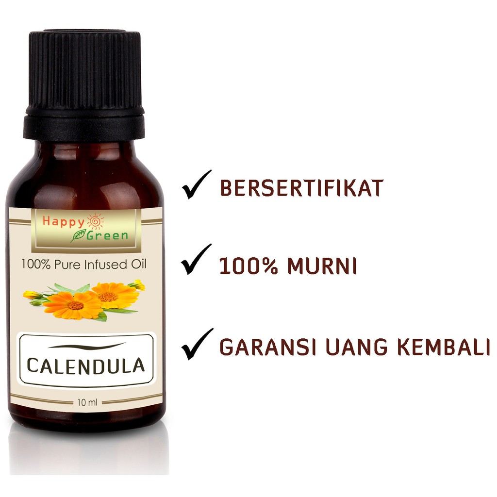 Happy Green Calendula Infused Oil (10 ml) - Minyak Calendula Murni