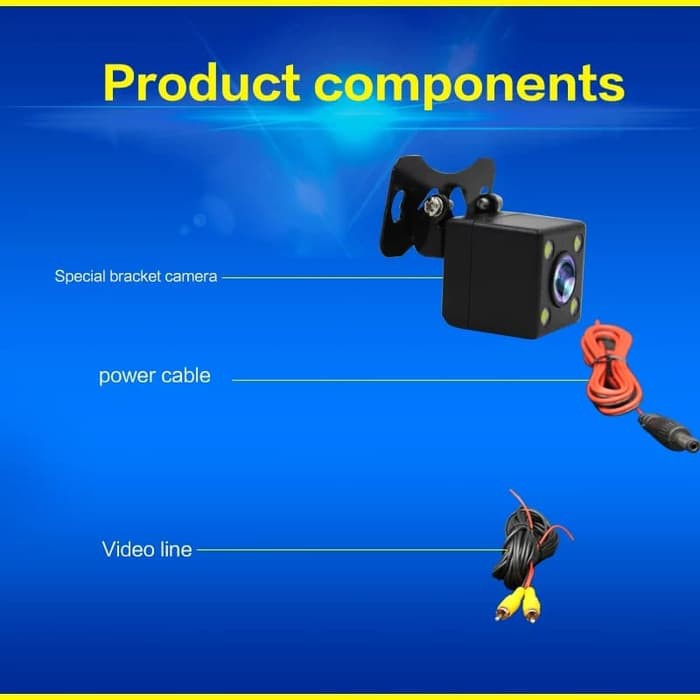 Set Kamera Parkir Mobil Kamera Mundur Car Parking Camera Tahan Air