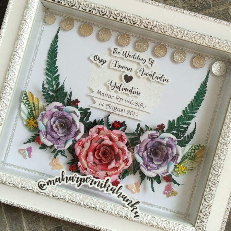 PROMO MURAH MAHAR PERNIKAHAN TANPA FRAME MAHAR RUSTIC ACRYLIC