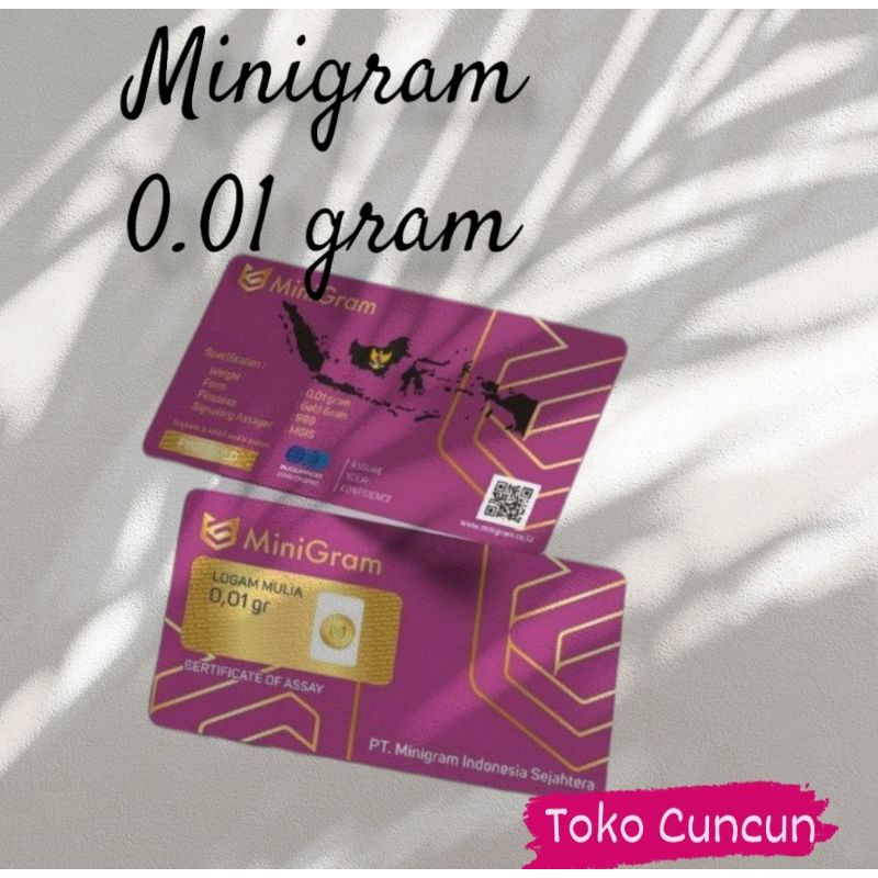 Emas minigram 0.01 Gram Logam mulia Minigold Minigram 0.01 gram