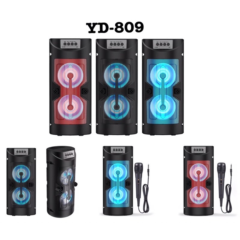 SPEAKER BLUETOOTH YD 809 MICROPHONE KARAOKE SALON WIRELESS DOUBLE BASS