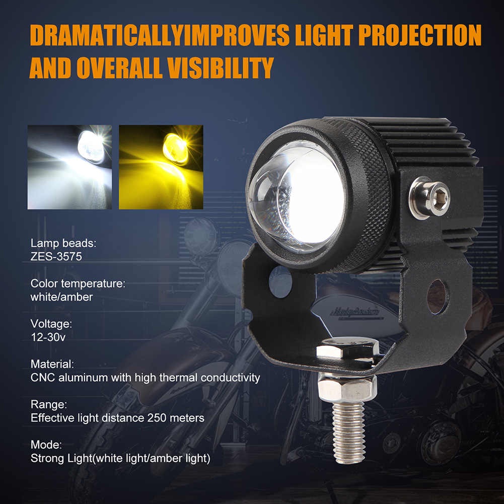 Moto Vajra  Lampu Proyektor mini Tambahan Super Terang Mobil Motor Low kuning Hi Putih 2x30 watt 2x4000 Lumens isi 2 PCS
