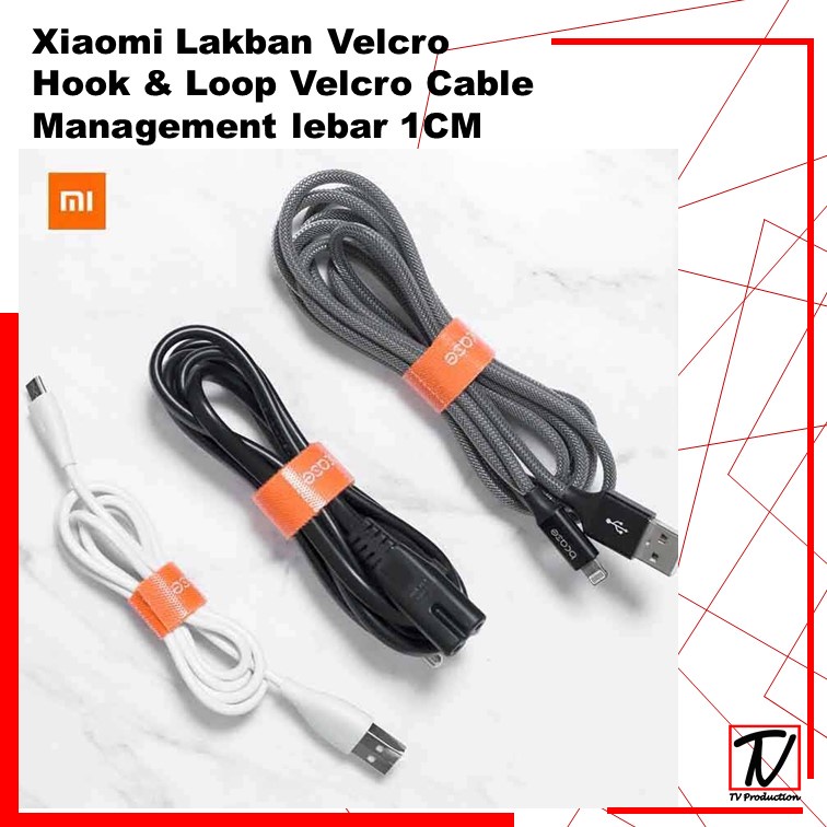 Xiaomi Lakban Velcro Hook &amp; Loop  Velcro Cable Management lebar 1CM