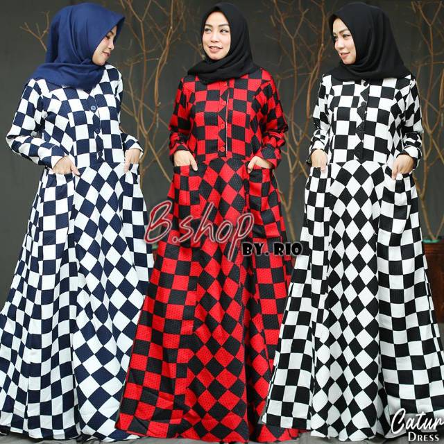 DRESS CATUR / GAMIS CATUR BY BSHOP / GAMIS FLANEL MOTIF CATUR GILTER GARMENT / GROSIR THAMRIN CITY