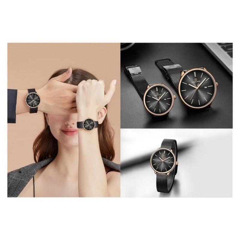 JAM TANGAN NAVIFORCE COUPLE RANTAI PASIR NF3012 ORIGINAL GARANSI 1TAHUN JAM PASANGAN