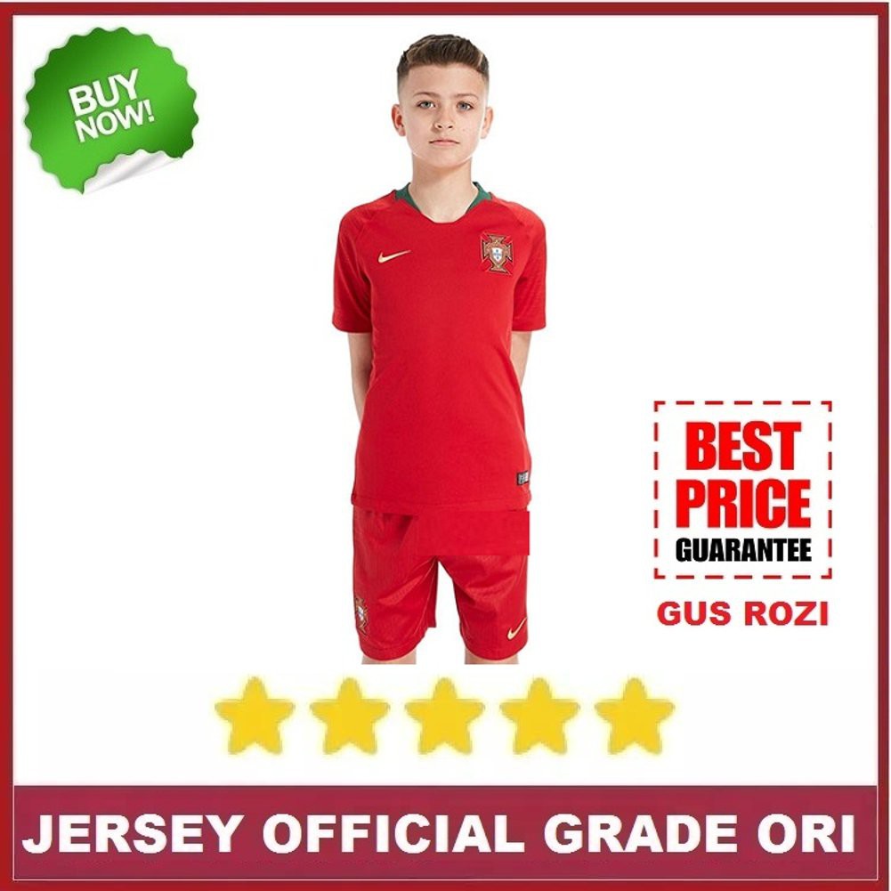 promo Paket Jersey Dan Celana - Portugal Ronaldo CR7 Home Kids Premium Quality - Official Grade Ori
