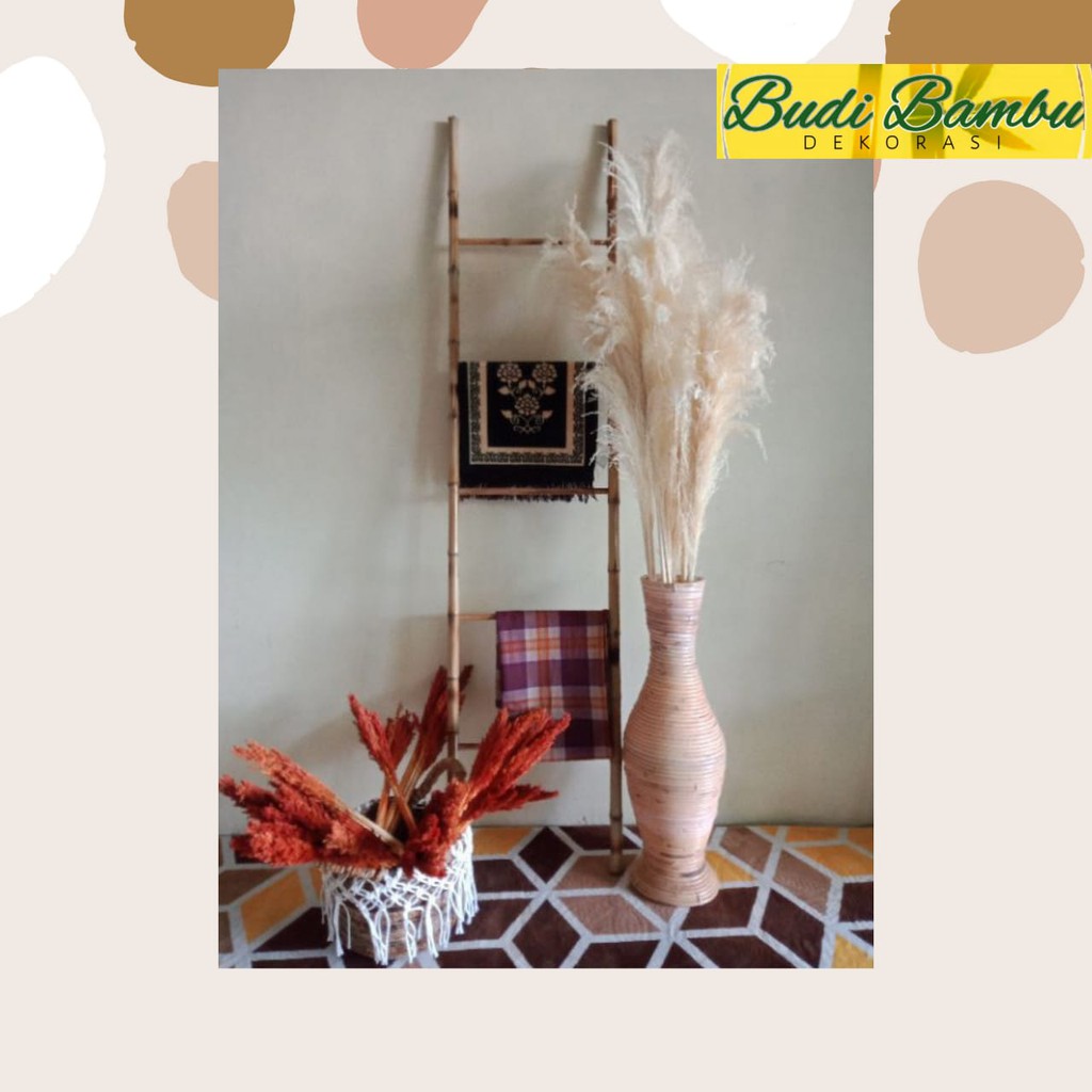 PROMO DEKORASI TANGGA BAMBU CENDANI 200CM / TANGGA DEKORASI FOTO STUDIO / TANGGA TEMPAT DISPLAY BAJU