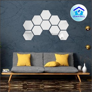  GROSIR Kaca Cemin  Hexagonal wall Mirror Dekorasi 