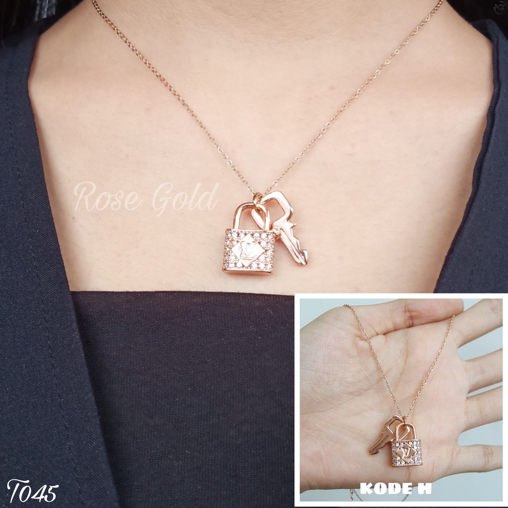 PGX Kalung Titanium Wanita Anti Karat Aksesoris Fashion Perhiasan Premium - T045