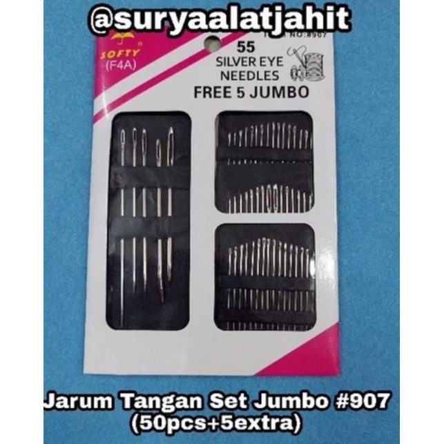 Jarum Tangan Set Jumbo #907 Softy (50pcs+5extra) =rp.9.250/1set