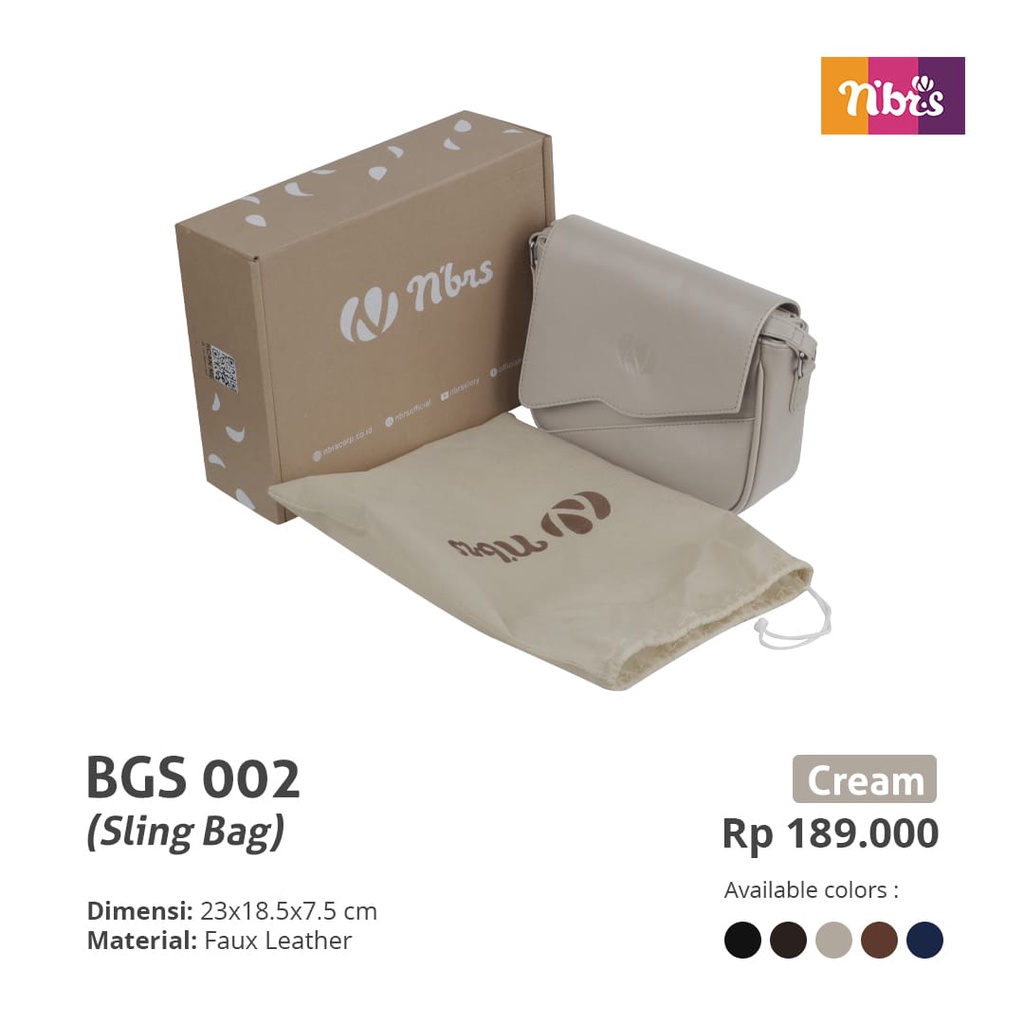 Nibras Sling Bag BGS 002 Tas NBRS Terbaru Simple Kekinian
