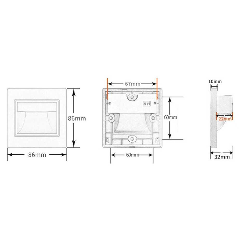 BOLXZHU Lampu LED Dinding Tangga Rumah PIR Sensor Warm White 1.5W