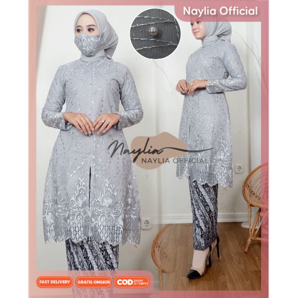 Baju kebaya Tunik busui Pakaian Wisuda Stelan Kebayak Brokat Set Kebaya Modern Kebaya Tunik Baju Tun