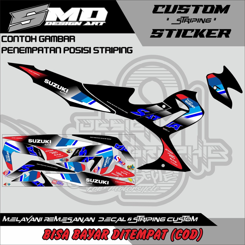 STRIPING VARIASI SATRIA FU BARONG TEAM SUZUKI RACING
