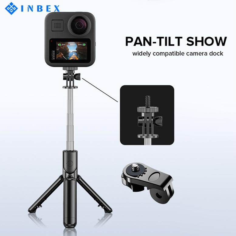 Inbex S03S Led Selfie Stick Tongsis Bluetooth Tripod 4 In 1/Flash Tongsis Bluetooth Selfie Stick Tri