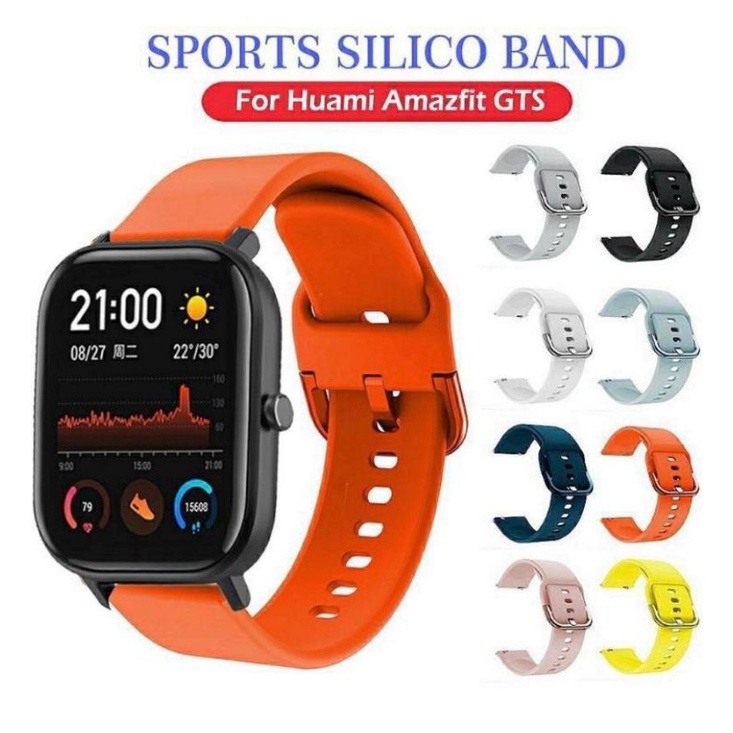 Strap Amazfit GTS GTS 2 GTS 2e GTS 2 Mini GTR 42mm 20mm Tali Jam Rubber Colorful Buckle Model Active