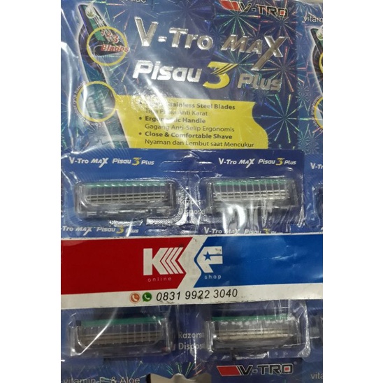 V TRO MAX PISAU CUKUR 3 MATA PISAU TAJAM isi 24pcs