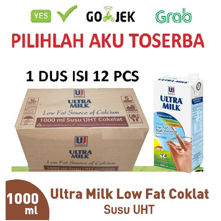 SUSU ULTRA LOW FAT COKLAT COKELAT 1 LITER 1000 ML - (1 DUS ISI 12)