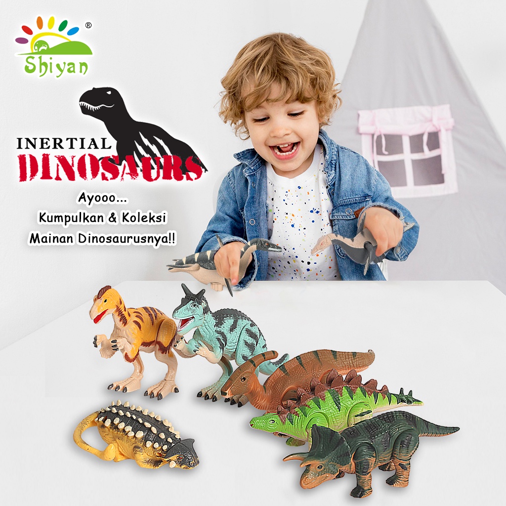 [Shiyan] mainan dinosaurus inersia putar dan mainkan mainan anak anak bayi lucu cool dinosaur kids toys PENGIRIMAN RANDOM