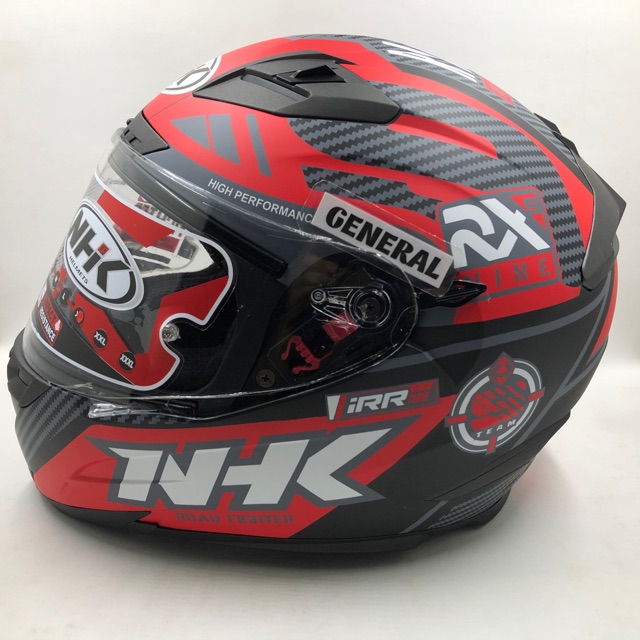 Helm NHK RX9 Motif Racer X Black Red Doff Hitam Merah Dop Double Visor Full Face