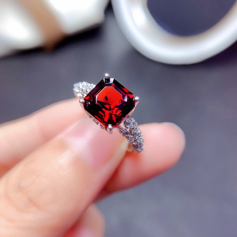 Fancyqube Cincin 925 Silver Bentuk Kotak Hias Cubic Zirconia Aaa Untuk Wanita