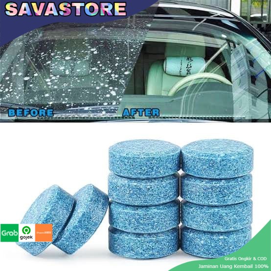 TABLET PEMBERSIH WIPER KACA MOBIL CAIRAN SABUN WIPPER FLUID CAR WASH WINDOW AMPUH KACA BURAM