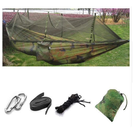 Double hammock dengan kelambu gantungan camping