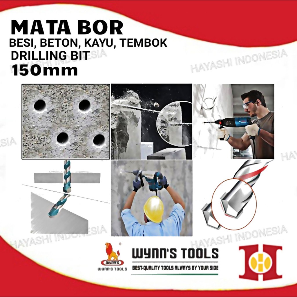 Mata Bor Besi Beton Tembok Kayu 6mm 8mm 10mm 12mm 14mm 16mm Drill