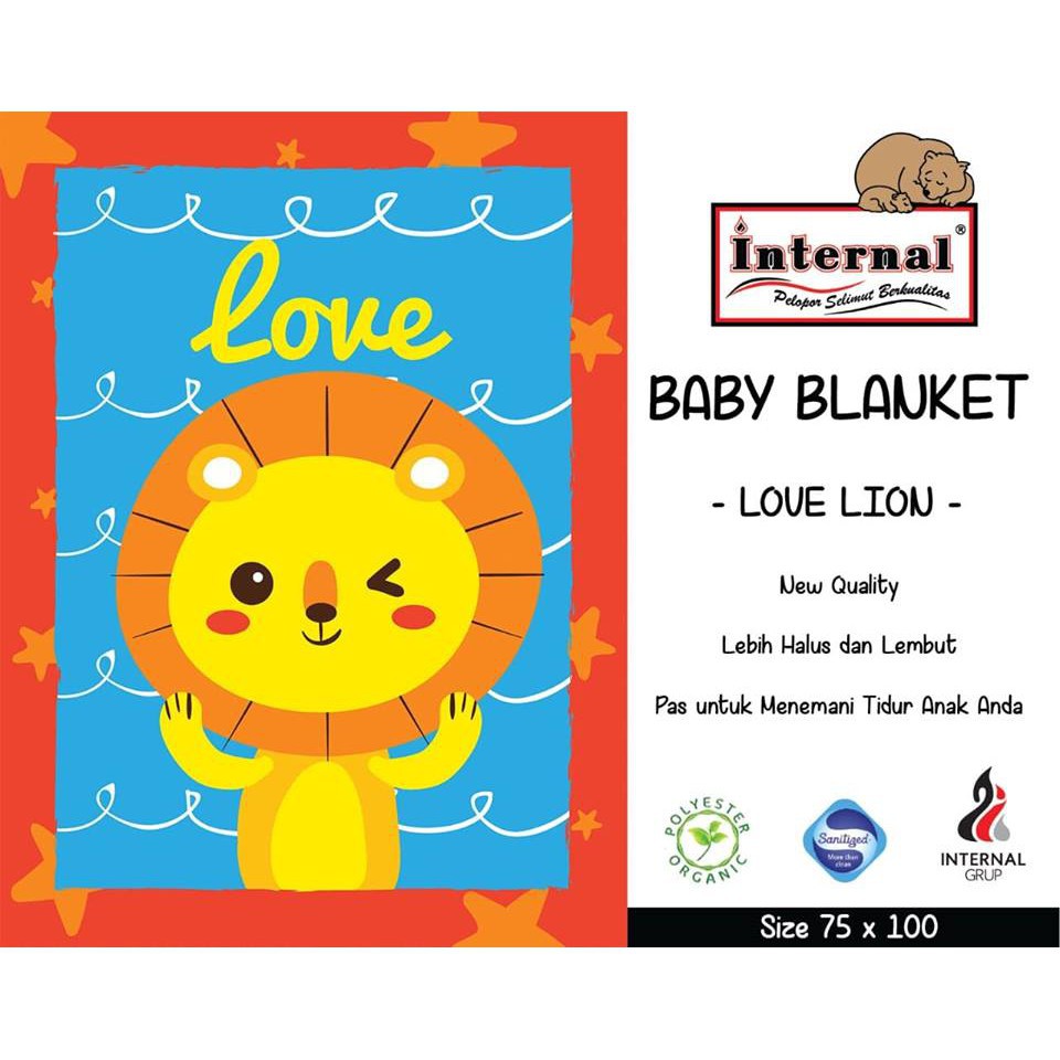 Ss Selimut Bayi Internal Baby Blanket Love Lion Anak Balita 75 X 100 Cm Kecil Shopee Indonesia