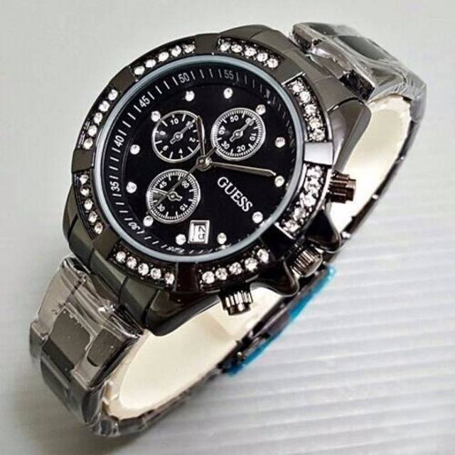 Jam Tangan Wanita Guess Diamond Rantai Chrono Variasi