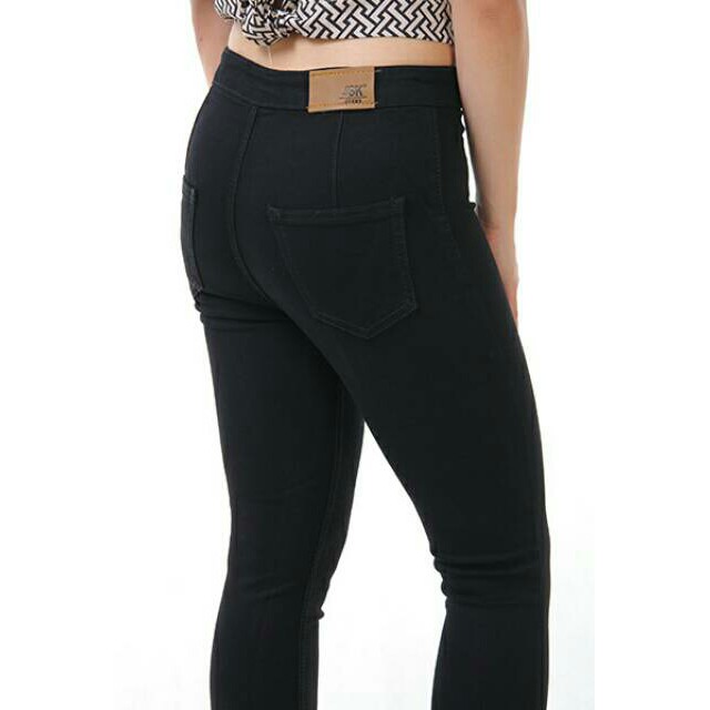 Celana Panjang HighWaist Skinny Jeans Wanita / Cewek Stretch Baru Kancing 5
