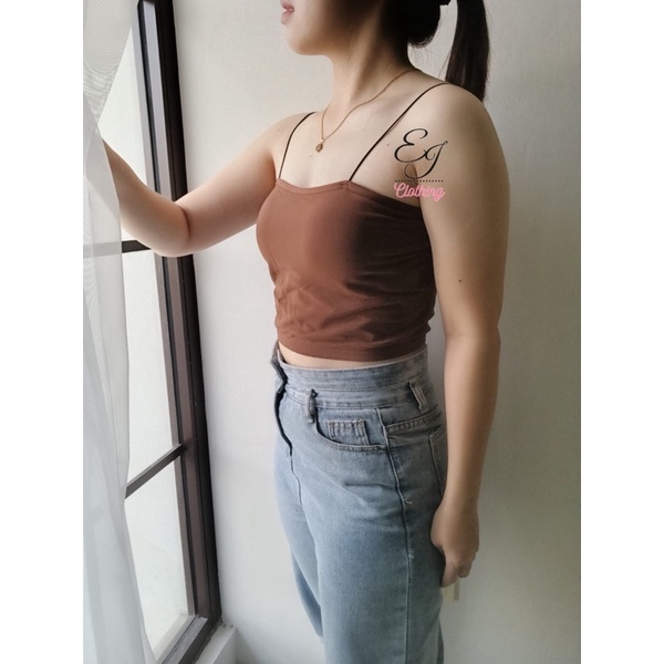 EJ - BR05 - Sling Tanktop / Crop Top / Atasan Wanita Bralette Push Up-BR06 COKLAT