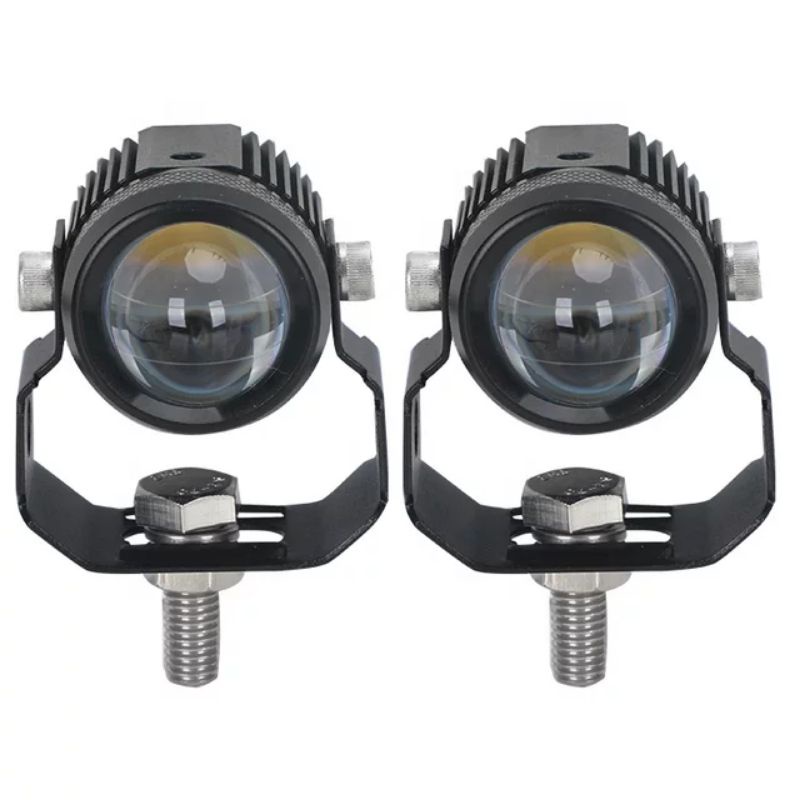 Lampu Tembak Sorot 24 Volt LED Superbright Mini Driving Lens Truk Bus Canter Fuso Tronton Putih Kuning 2 Warna D2 Hi Lo Cutoff Mobil High Low Lasergun Kipas Laser Gun Offroad Bar Cree Jauh Dekat Dim Light Bar Foglamp Worklight Waterproof Truck Bis