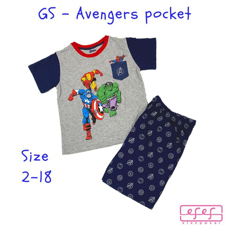 Setelan baju santai anak laki-laki Avengers
