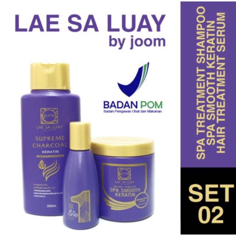 BPOM Lae Sa Luay Paket 3 in 1 super smooth Hair / Masker rambut / shampoo / tonic