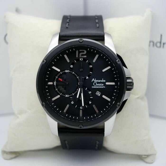 jam tangan pria Alexandre Christie Original AC 6486 MCL HITAM SILVER HITAM