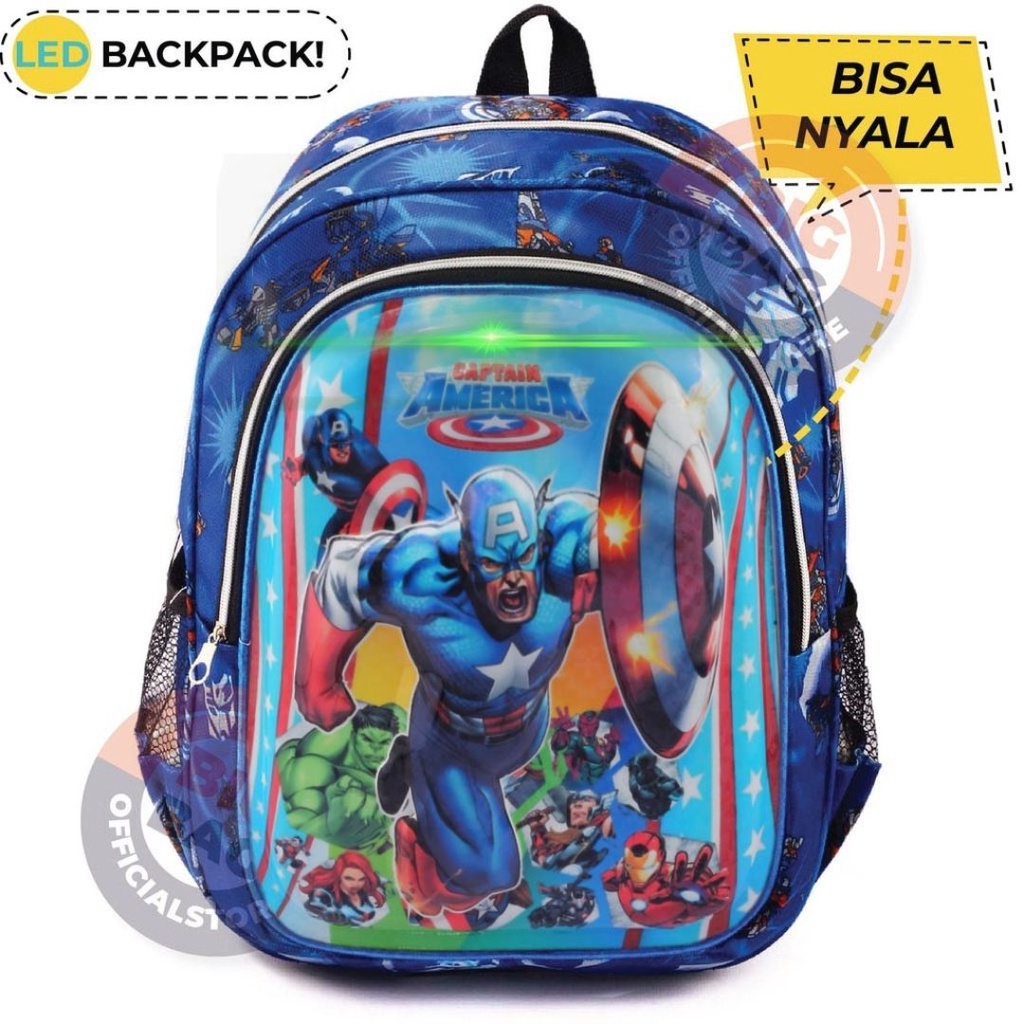 BISA NYALA - RANSEL LED EMBOSS SD - TAS SEKOLAH ANAK RANSEL SEKOLAH ANAK SD - TAS SPIDERMAN TAS SUPERHERO