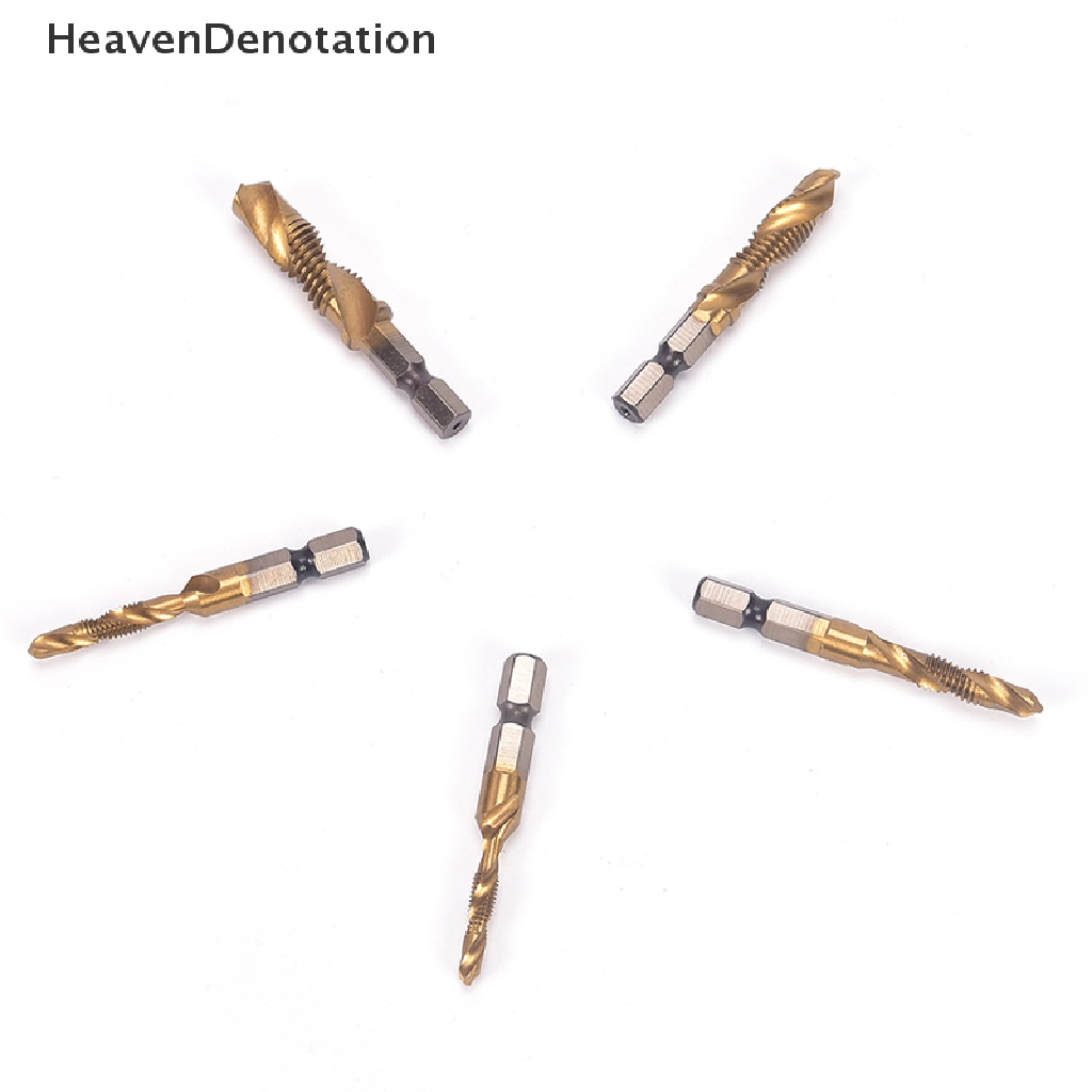 [HeavenDenotation] M3-M10 Hex Shank Titanium Plated HSS Hand Screw Thread Metric Tap Drill Bits