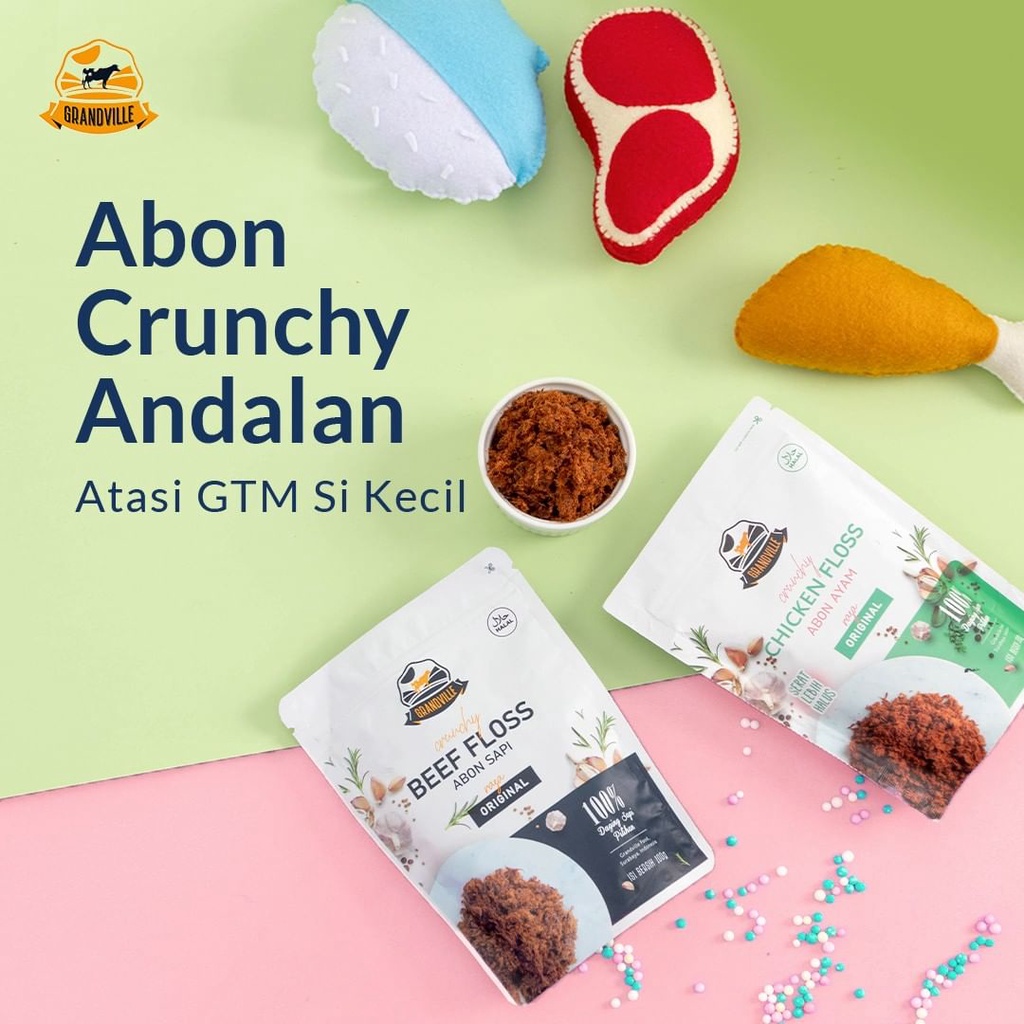 Abon Grandville Crunchy Beef Floss Chicken Floss Abon Sapi Abon Ayam Popcorn Gourmet Popkorn Popcorn