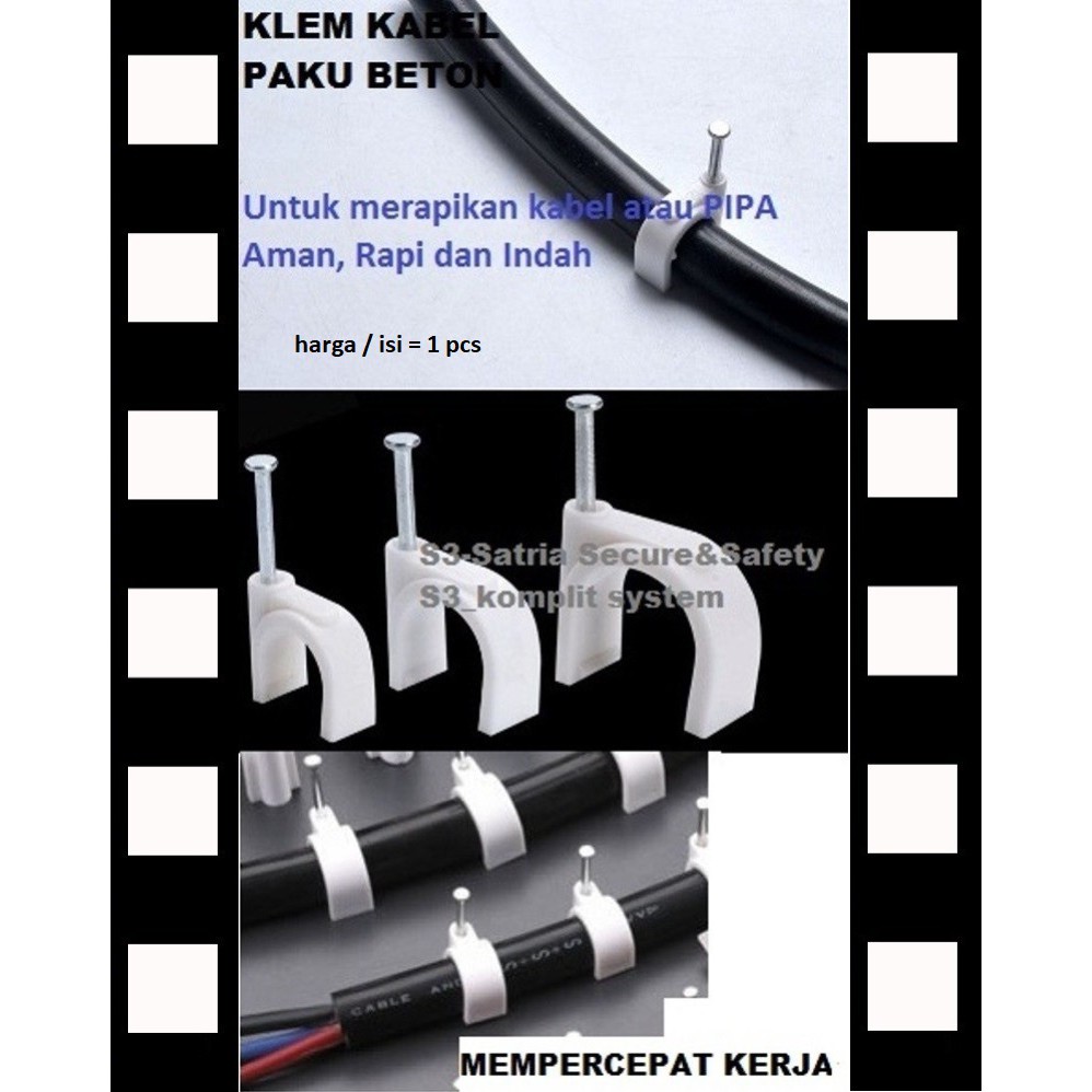 Paku klem kabel no 4 clips clamp cable no.4 beton no4 pakuklem kelem