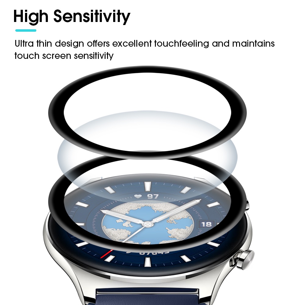 Pelindung Layar Tempered Glass HD Transparan Untuk Smartwatch Honor GS 3