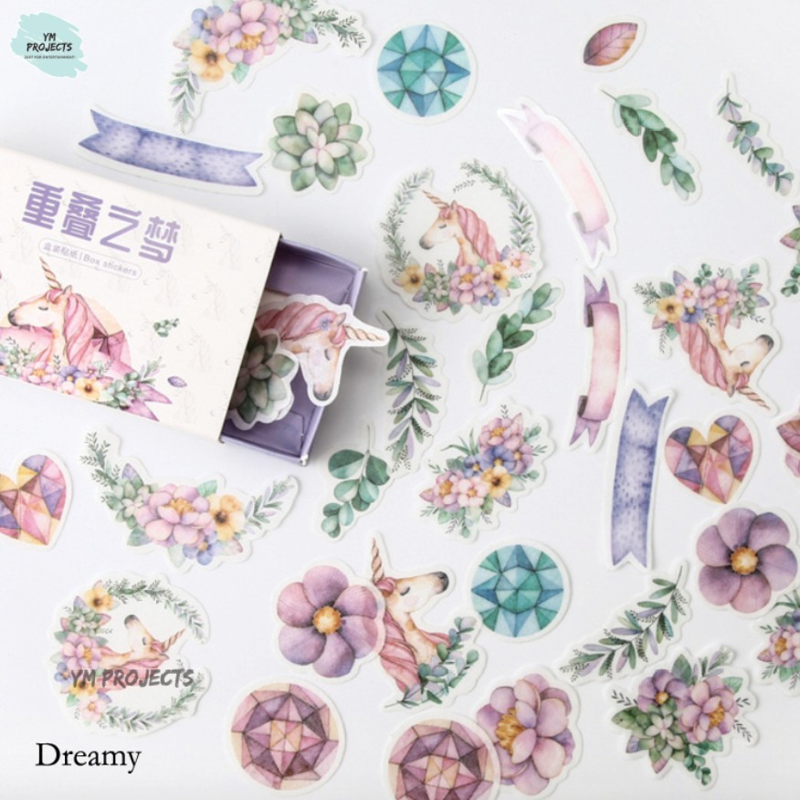 

[YM PROJECTS] Gambar Tempel Unicorn Sticker Tempel Scrapbook Vintage