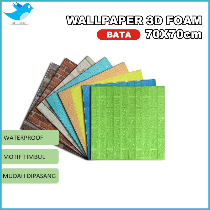Wallpaper Dinding 3D Motif Foam Walpaper Bata Motif Batu Stiker Tembok