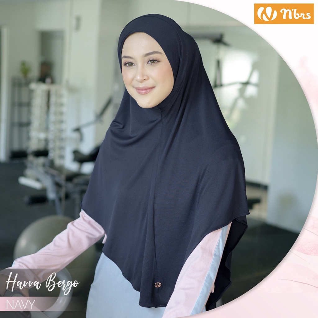 Nibras Hijab Havva Bergo Jilbab Daily Instan Bahan Jerika Sport OOTD