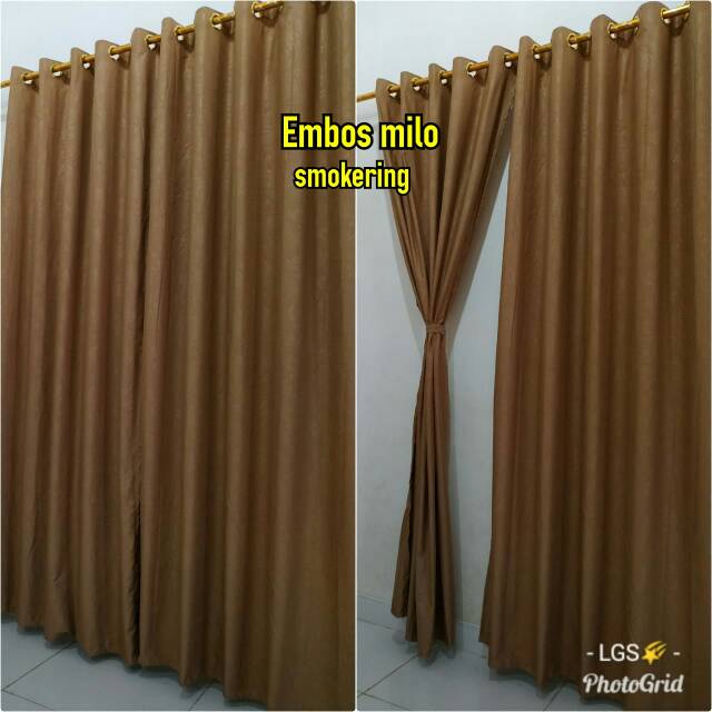 GORDEN PINTU DAN JENDELA KATUN EMBOS SMOKERING 135*220 gorden Ring 12