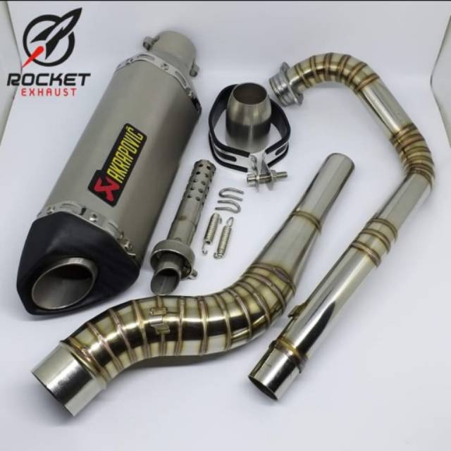 Knalpot Akrapovic Hexagonal Full System R15, CBR150R, GSX-150, etc