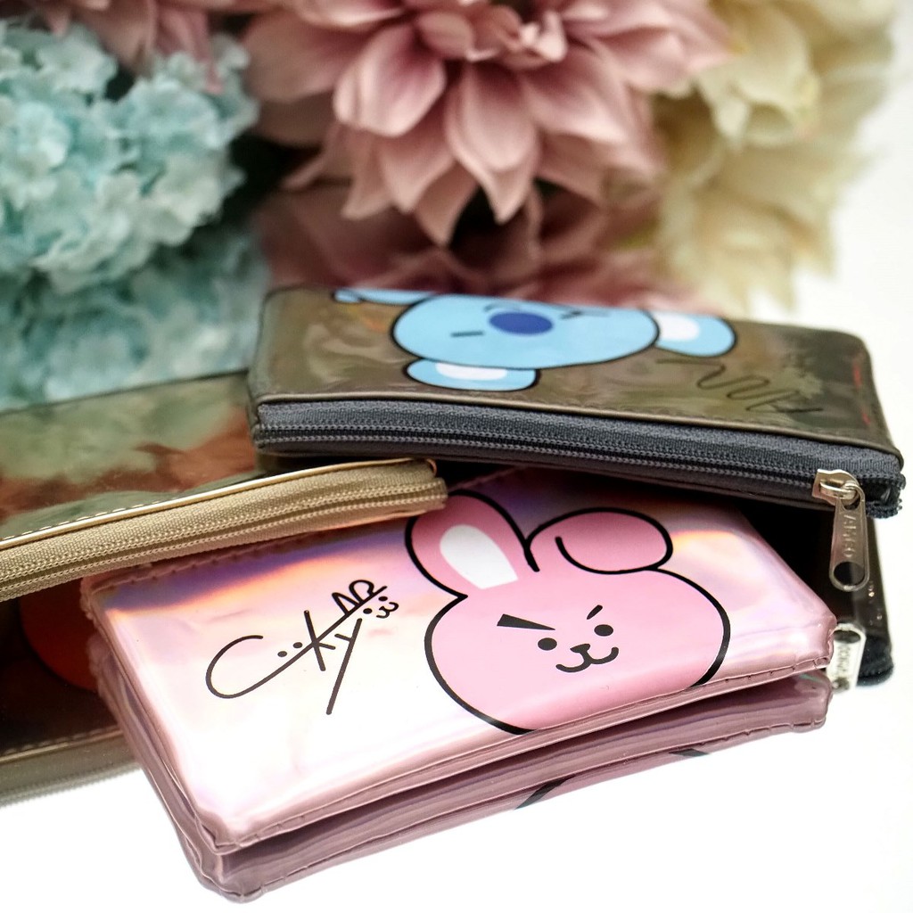 Dompet Koin Mini BT21 HOLOGRAM TEBAL HIGH QUALITY Karakter BTS Tempat Uang Pouch Kantong Kartu