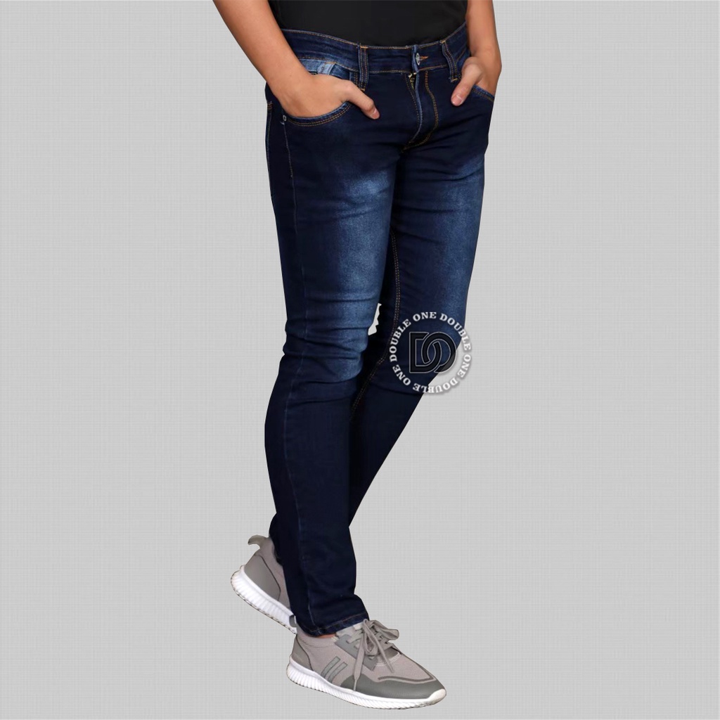 DOUBLE ONE Celana Jeans Panjang Pria Slim Fit Original FIFTEEN DENIM