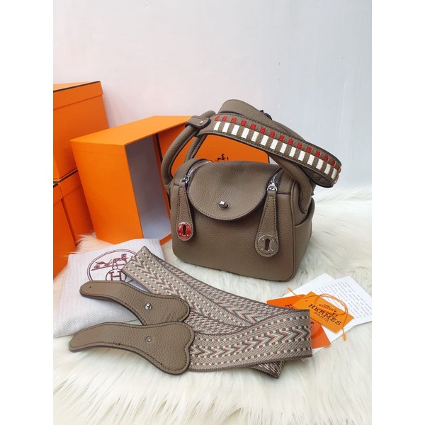 tas fashion import Lindi mini 2 tali free box, tas bahu dan selempang mini double strap